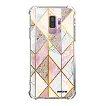 Evetane Coque Samsung Galaxy S9 Plus anti-choc souple angles renforcés transparente Motif Marbre Rose Losange