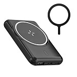 4smarts Powerbank MagSafe iPhone 5W + USB-C 5000mAh Anneau Support VoltHub UltiMag Kick  Noir