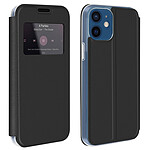 Avizar Housse pour iPhone 12 Mini Fenêtre d'Affichage Porte-carte Support Vidéo Noir