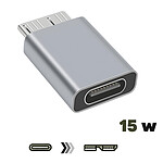 Avizar Adaptateur USB-C femelle vers Micro B mâle Charge Synchronisation Compact  Gris