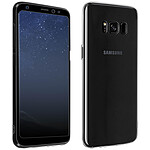 Avizar Coque Samsung Galaxy S8 Silicone Souple et Film Verre Trempé 9H Contour noir
