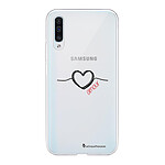 LaCoqueFrançaise Coque Samsung Galaxy A70 360 intégrale transparente Motif Coeur Noir Amour Tendance