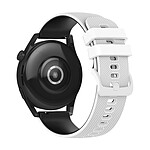 Avizar Bracelet pour Huawei Watch GT3 46mm Silicone BiColore Texturé Blanc / Noir