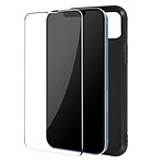 Avizar Coque pour iPhone 13 Pro Souple Noir et Verre Trempé 9H  Transparent