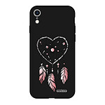 Evetane Coque iPhone Xr Silicone Liquide Douce noir Attrape coeur