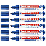 EDDING Marqueur pour Tableaux Blancs 663 Bleu Pointe Biseau 1-5 mm x 6