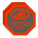 LM2 GROUP - STICK-6 - Deux autocollants dissuasifs vidéo surveillance pour portail