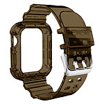 Avizar Bracelet pour Apple Watch 49mm Silicone Bumper Ajustable  Transparent Noir