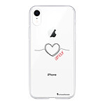 LaCoqueFrançaise Coque iPhone Xr silicone transparente Motif Coeur Noir Amour ultra resistant
