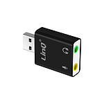 LinQ Carte Son Externe USB 2.0 / Jack 3.5mm Audio Microphone Surround 7.1  Noir