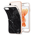 Evetane Coque iPhone 7/8/ iPhone SE 2020/ 2022 silicone transparente Motif Marbre noir ultra resistant