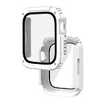 Avizar Protection Intégrale avec Verre Trempé pour Apple Watch Series 8 et 7, 45mm - Blanc