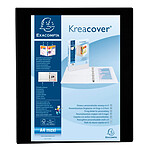 EXACOMPTA Classeur personnalisable Kreacover A4 Maxi 4 Ax Diam 25 mm Dos 47 mm Noir