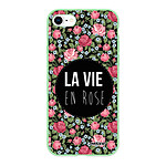 Evetane Coque iPhone 7/8/ iPhone SE 2020 Silicone Liquide Douce vert pâle La Vie en Rose