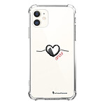 LaCoqueFrançaise Coque iPhone 11 anti-choc souple angles renforcés transparente Motif Coeur Noir Amour