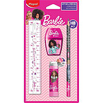 MAPED Kit d'écriture Barbie, 4 pièces, sur carte blister