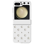 Avizar Coque pour Samsung Galaxy Z Flip 5 Rigide Motif Étoile  Blanc