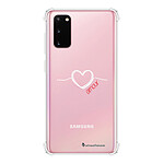 LaCoqueFrançaise Coque Samsung Galaxy S20 anti-choc souple angles renforcés transparente Motif Coeur Blanc Amour
