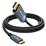 LinQ Câble Vidéo 8K USB type C vers DisplayPort Mâle Haute Résolution 1,8m  Noir