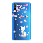 Evetane Coque Xiaomi Redmi 9A 360 intégrale transparente Motif Chat et Fleurs Tendance