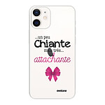 Evetane Coque iPhone 12 mini silicone transparente Motif Un peu chiante tres attachante ultra resistant