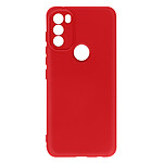 Avizar Coque pour Motorola Moto G71 5G Silicone Semi-rigide Finition Soft-touch Fine  rouge