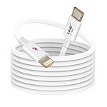 LinQ Câble USB C vers Lightning 20W Power Delivery 3m pour iPhone/iPad Blanc