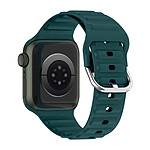 Avizar Bracelet pour Apple Watch 41mm et 40mm et 28mm Silicone Ajustable Fermoir Ardillon  Bleu Canard