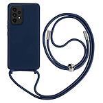 Avizar Coque Cordon pour Samsung Galaxy A52 et A52s Semi-rigide Lanière Tour du Cou 80cm  Bleu