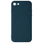 Avizar Coque Magsafe iPhone 8 et iPhone SE 2020, 2022 Silicone Souple Intérieur Soft-touch Mag Cover  bleu nuit