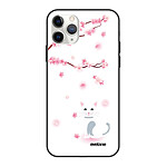 Evetane Coque iPhone 12 Pro Max Coque Soft Touch Glossy Chat et Fleurs Design