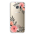 Evetane Coque Samsung Galaxy S7 360 intégrale transparente Motif Fleurs roses Tendance