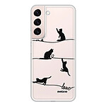 Evetane Coque Samsung Galaxy S22 5G 360 intégrale transparente Motif Chat Lignes Tendance