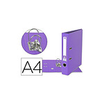 LIDERPAPEL Classeur levier a4 documenta carton rembordé 1,9mm dos 52mm rado métallique coloris lilas