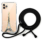 LaCoqueFrançaise Coque cordon iPhone 11 Pro noir Dessin Illumination de paris