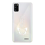 Evetane Coque Samsung Galaxy A41 silicone transparente Motif Chat Perli Popet ultra resistant