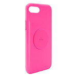 PURO Coque pour iPhone 6/7/8/SE (2022) Série Icon en Silicone avec Plaque Métallique Fuchsia