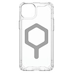 UAG Coque MagSafe pour iPhone 15 Antichoc Fine Transparent et Argent série Plyo