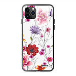 Evetane Coque en verre trempé iPhone 11 Pro Fleurs Multicolores