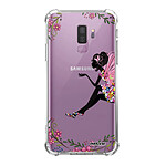 Evetane Coque Samsung Galaxy S9 Plus anti-choc souple angles renforcés transparente Motif Fée Fleurale