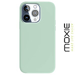 Moxie Coque pour iPhone 15 Pro Max Semi-rigide Intérieur Microfibre Vert Pâle