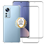 Evetane Coque Xiaomi 12 Antichoc Silicone + 2 Vitres en verre trempé Protection écran