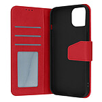 Avizar Housse pour iPhone 14 Cuir premium Porte-carte Fonction Support vidéo  rouge