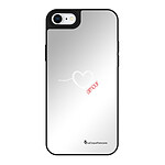 LaCoqueFrançaise Coque iPhone 7/8/ iPhone SE 2020/ 2022 miroir Coeur Blanc Amour Design