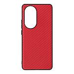 Avizar Coque pour Oppo Reno 10 et 10 Pro Silicone gel Style carbone  rouge