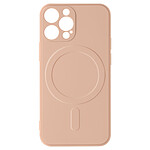 Avizar Coque Magsafe iPhone 13 Pro Max Silicone Souple Intérieur Soft-touch Mag Cover rose gold