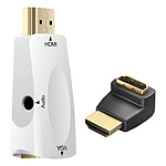 Avizar Adaptateur Vidéo et Audio HDMI Mâle vers VGA Femelle Full HD Blanc