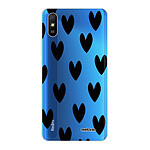 Evetane Coque Xiaomi Redmi 9A 360 intégrale transparente Motif Coeurs Noirs Tendance