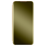 Avizar Housse Clear View pour Samsung Galaxy A22 5G Design Miroir Support Vidéo doré