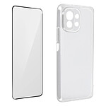 Avizar Coque Xiaomi Mi 11 Lite et 11 Lite 5G NE Souple et Film Verre Trempé 9H Noir